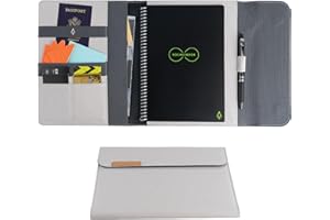 Rocketbook Capsule 2.0 - Funda tipo libro para Core, Panda y Fusion (100% reciclable con soporte para bolígrafo, cierre magnético y almacenamiento interior, color gris, ejecutivo 6" x 8"
