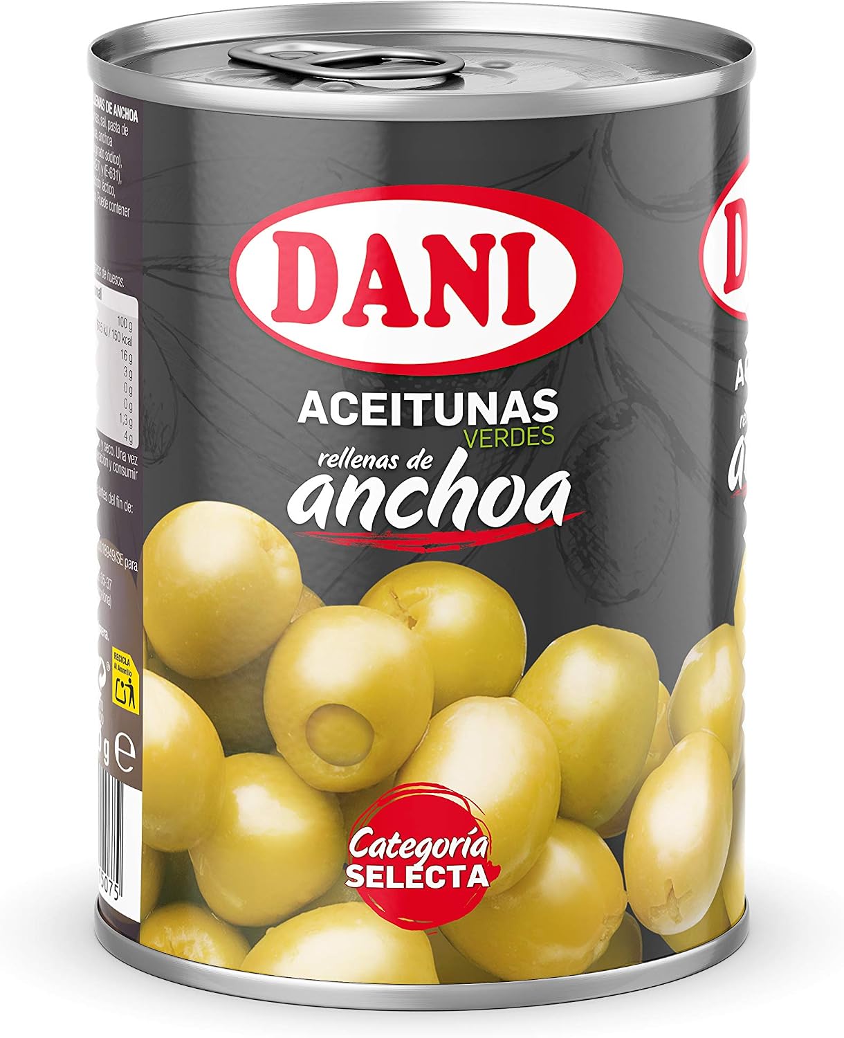 Dani - Aceitunas (Extra Grandes) rellenas de Anchoa 350 gr.