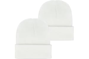 EINSKEY Czapka na co dzień z podwijanymi mankietami (2 sztuki), 2 biały, rozmiar uniwersalny