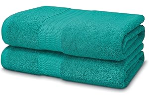Victorio & Lucchino Juego de Toallas 100% Algodón - 2 Toallas Baño Grande 100x150cm - Color Verde Esmeralda