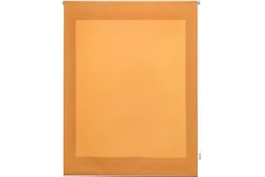 Uniestor Liso Estor enrollable translúcido - Naranja, 120 x 250 cm (Ancho por Alto). Tamaño de la Tela 117 x 245 cm. Estores para ventanas