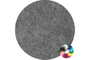 ‎BIASTO Design Filz Untersetzer rund Durchmesser 25cm, Mittelgrau meliert (HF025) für Glas, Getränke, Bar, Tasse, Vase