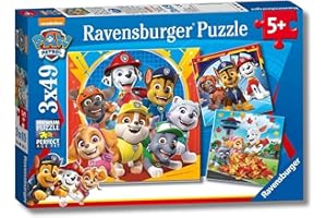 Ravensburger - Puzzle: Patrulla Canina, Puzzles Niños 5 Años o Más, Rompecabezas, 3 Puzzles de 49 Piezas, Regalos Niños 5 Años, 21x21cm
