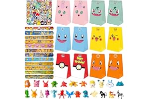 GOACRS Kindergeburtstag Mitgebsel Set, 98pcs Kinder Geburtstag Gastgeschenke Mitbringsel mit Mini Figuren Schnapparmbänder Stickers Papier Geschenktüten, Party Geschenke Give Aways für Jungen Mädchen