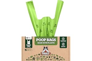 POGI'S PET SUPPLIES Pogi sacchetti igienici con manici – compostabili, resistenti, certificati ASTM D6400 – 250 pezzi