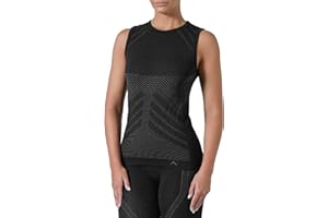 Risalti Maglia Termica Donna Smanicato Energy - Maglia Tecnica Donna Traspirante, Canotta Compressione, Intimo Termico Senza Etichette per Sci, Trekking, Running, Ciclismo - Made in Italy