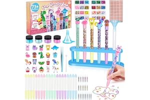 Kazzley Zestaw długopisów do samodzielnego wykonania z 73 akcesoriami, zestaw do majsterkowania, dla dzieci w wieku od 6 lat, pomysł na prezent urodzinowy dla dzieci, prezent na rozpoczęcie szkoły