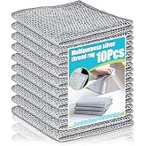 Baiyouli 10 Pieces Kitchen Wire Scourer, Reusable Aluminium Metal Cleaning Cloths Double Layer, Magic Cleaning Cloth Without