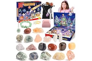 Toyzey Adventskalender 2024 Kinder, Kristalle Adventskalender Kinder Spielzeug ab 3-12 Jahre Jungen Mädchen Geschenk für Kinder ab 3-12 Jahre Weihnachtskalender 2024 Edelsteine Adventskalender Kinder