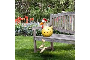 ERRCOM Poulet en céramique - Décoration de jardin - Figurine animale - Figurine de jardin en céramique - Décoration de jardin - Décoration de jardin - Décoration de jardin