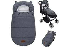 AMO NENES Car Seat Covers for Babies, Cute Bears Warm Baby Stroller & Baby Carrier Cover, Keep Babies0~12month Protected in Cold, Thick Waterproof Carseat Cover for Newborn Infant Boys Girls (Gray)
