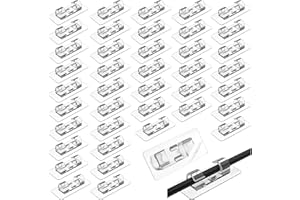 100pcs Large Sticky Pad Cable Clips with Storage Box, Fenxyo Upgrade Adhesive Outdoor Light Clips, Adhesive Cable Tidy Clip TV PC Wire Holder Cord Management Organiser Clamps