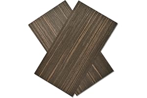 Kontrasti Impiallacciatura di Ebano 30 cm x 16 cm x 0,6 mm ca x 8 Fogli - Legno Grezzo - Adatto per: modellismo, mobili, lavori di riparazione, restauro, bricolage e fai da te