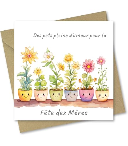 Absolutely Yours Muttertagskarte Blumenmotiv 150x150 Mm – Mit Umschlag, Umweltfreundlich, Made In UK