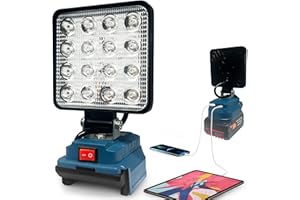 ‎L1NXIXI L1NXIXI LED Akku Lampe für Bosch 18V Akku, 48W 4800LM LED Baustrahler mit USB+Type C (ohne Batterie)