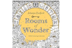 Johanna Basford 2024 Coloring Wall Calendar: Rooms of Wonder