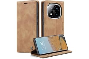 Monweicz Mobile Phone Case for Xiaomi Redmi Note 14 Pro Plus 5G Case Premium Leather Foldable Flip Case Magnetic Card Slot Stand Function Flip Case Protective Cover for Note 14 Pro Plus 5G - Brown