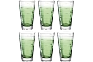 LEONARDO HOME Leonardo Vario Struttura 026834 - Set di 6 bicchieri da long drink lavabili in lavastoviglie, bicchieri colorati in vetro, verde, 6 pezzi, 280 ml, 6 pezzi (confezione da 1)