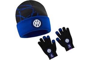 Inter Milan F.C. Cappello Invernale e Guanti Bambino Adolescenti, Regalo Ragazzo