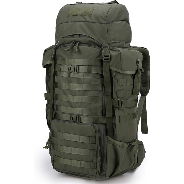 Mardingtop Molle M6312-Khaki-75L Hiking Backpack with Rain Cover 75L Sports & Outdoors