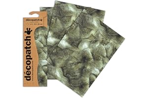 DECOPATCH Décopatch C674O - Une pochette de 3 feuilles de papier imprimé 30x40 cm, Fourrure lapin