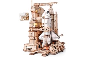 ROKR Puzzle 3D Bois la Navette Spatiale, Maquette en Bois a Construire Cadeaux d'anniversaire pour Enfants et Adultes, Space Shuttle, LKA02