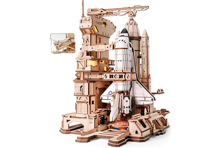 ROKR 3D Puzzle Space Shuttle Wooden Puzzle, Wooden Model Kits for Adults Model Building Kits Birthday Gifts for Kids and Adults, Space Shuttle, LKA02