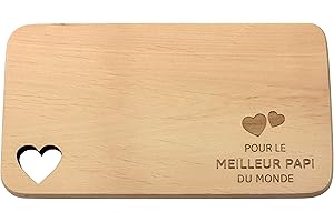 Spruchreif Planche de Petit-déjeuner en Bois - Planche de Snacking avec Gravure - Cadeau pour la Famille - Planche en Bois avec découpe de Coeur - Cadeaux pour Grand-père