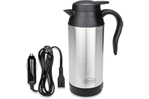 ‎HEYNER HEYNER® Reisewasserkocher 12V Auto elektr. Wasserkocher Reise Edelstahl Elektrisch Warmhaltefunktion ml Heizbecher I Auslaufsicher Tragbar