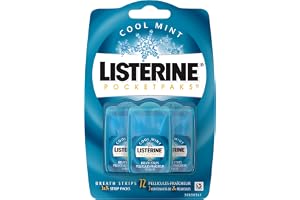 Listerine PocketPaks Breath Strips, Cool Mint, 72 Count (Pack of 2) by Listerine