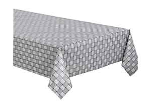 BEAUTEX Nappe en Plastique essuyable, Nappe de Jardin Ronde Ovale CARRÉ, Rattan Grau, Taille au Choix (Rectangulaire 140x260 cm)