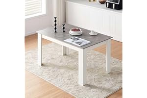 CLIPOP Tavolo da Pranzo, Piano 120 cm x 80 cm, Tavolo da Cucina Rettangolare a 4 posti, arredamento moderno per sala da pranzo