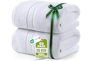 Utopia Towels - Confezione da 2 Asciugamani Di Lusso Jumbo (90 x 180 CM) - 100% Cotone Filato Ad Anelli, Altamente Assorbente, Morbido e Ad Asciugatura Rapida (Bianco)