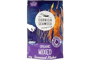 100% Organic Mixed Seaweed Flakes by The Cornish Seaweed Company | 60g Pouch | Kelp and Sea Spaghetti | 100% Organic Cornish Seaweed