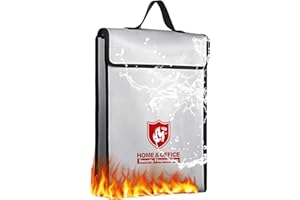 CATIME Bolsa de Documentos Ignífuga, Bolsa de Documento Ignífuga y Impermeable, 1200℃ Bolsa de Seguridad Ignífuga, 38x32x8cm Bolsa de Documento Grandes para Pasaportes, Documentos, Dinero
