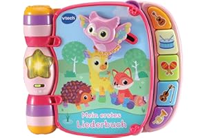 VTech Baby Mein erstes Liederbuch rosa – Kunterbuntes Buch mit 7 Seiten und beweglichen Elementen zum Spielen, Zuhören und Mitsingen – Für Kinder von 9-36 Monaten