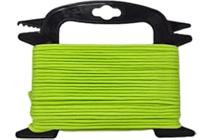 ESW LEISURE Guyline Rope For Tents Awning Camping Strong Lightweight Paracord Guy Ropes Guy Lines Fishing Outdoor Umbrella Bivvy Caravan Gazebo Tarp Windbreak Cord Line (Fluorescent Green, 15 Metres)