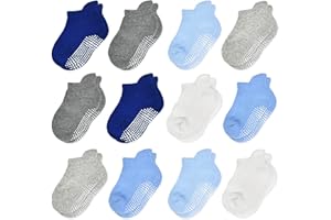 HYCLES Calzini Antiscivolo Bambino Estive 1-7 Anni - Calzini Corti Bambino Bambina Calze Neonato 0-3-6-9 Mesi