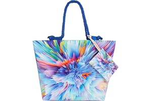 Victse Sac de Plage Femmes, Grand Sac de Plage pour Femmes, Sac de Plage Vacances, Shoulder Bag pour la Plage, Sac Fourre-Tout en été, Sac en Toile pour Plage Voyage Piscine Shopping