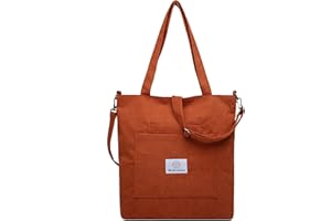 Makukke Cord Bag Women's Shoulder Bags with Zip, Shopper Women's Large Tote Bag Handbag Shoulder Bags for Work Office Travel Shopping School and Everyday Use