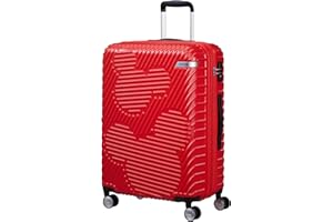 American Tourister Mickey Clouds, Spinner M, walizka z możliwością rozszerzenia, 66 cm, 63/70 l, czerwona (Mickey Classic Red), Czerwony (Mickey Classic Red), M (66 cm - 63/70 L), Bagaż dziecięcy