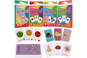 LEYUN Tarjetas Flash Juguetes de Aprendizaje para Niños Pequeños 2 3 4 Años, 144 páginas, Educativas Ingles Aprendizaje de Frutas, Colores, Animales, Juguetes Regalo Educativo Preescolar para niños