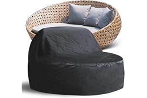 Smart-Planet Wasserfeste Schutzhülle rund für Sonneninsel Lounge Gartenmuschel Abdeckplane Schutz vor Wetter– Ø 200 cm - 45 - 126 cm Höhe