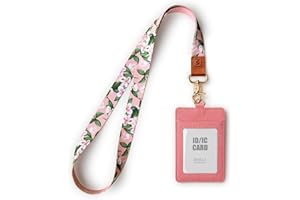 SENLLY Colgante Tarjetas Identificativas Porta Credencial con Correa de Cordón para el Cuello, Portatarjeta Insignia Personales para ID, Llaves, oficina