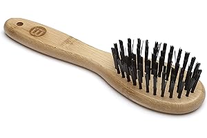 Mikki Cepillo de Mano Hecho de Bambú para Eliminar el Pelo Durante la Muda Mediante un Masaje para Pelo Corto y Medio, para Perros y Gatos, para Acicalar Pelajes Desaliñados, Pequeño 50 g
