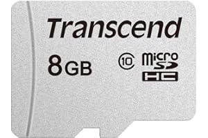 Transcend Scheda di memoria microSDHC 300S Classe 10 da 8 GB con fino a 95/45 MB/s (per smartphone, fotocamere digitali e console Nintendo Switch) senza adattatore SD - TS8GUSD300S