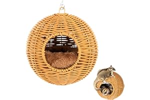 NEOUZA Zuckergleiter-Beutel, Metallrahmen, PP-Rattan, langlebig, wasserabweisend, ungiftig, sicheres Material, Haustier-Gleitkäfig-Schlafsack für Kleintiere, Eichhörnchen, Murmeltiere, Ratten, Hamster