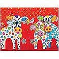 Maxwell & Williams GX0127 Love Hearts Animal Printed Tea Towel with Happy Moo Day Design, 100% Cotton, Red, 50 x 70 cm