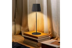 FUNTAPHANTA Rechargeable Cordless Table Lamp, 3000K Dimmable Battery Powered Lamp, IP54 Waterproof, Long Battery Life Bedside Lamp for Restaurant/Indoor/Outdoor (Black)