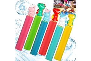 ZZXLOPEZ 6 Stück Wasserpistolen für Kinder, Schaumstoff Wasserspritzpistole Kinder, Wasserpistole mit Niedlichem Tier-Griff, Wasserspritzpistole für Sommer Pool Party Strand Wasserspielzeug Outdoor